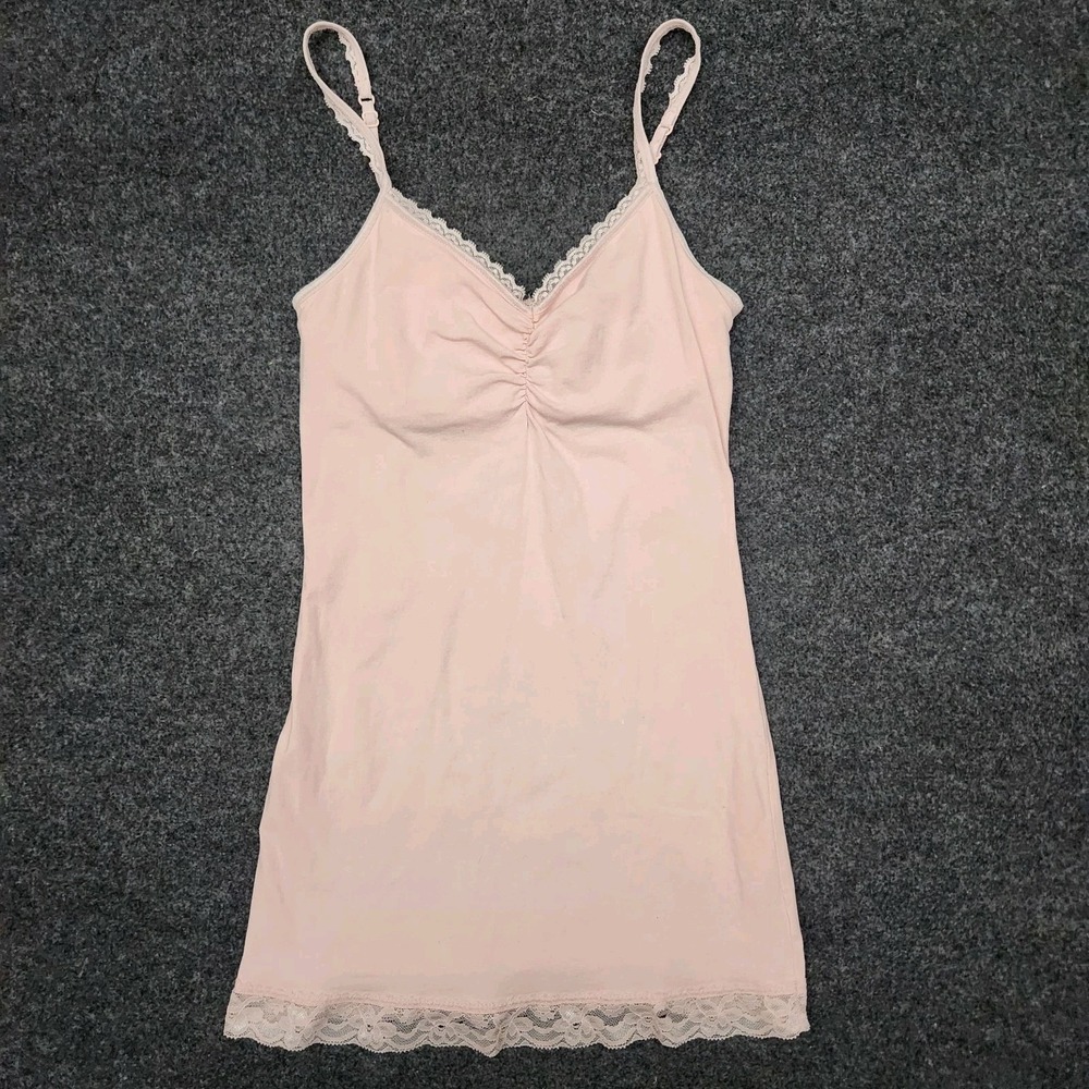 Y2K No Boundaries Lace Trim Womens M Pink Tank Top Knit Cami  Balletcore